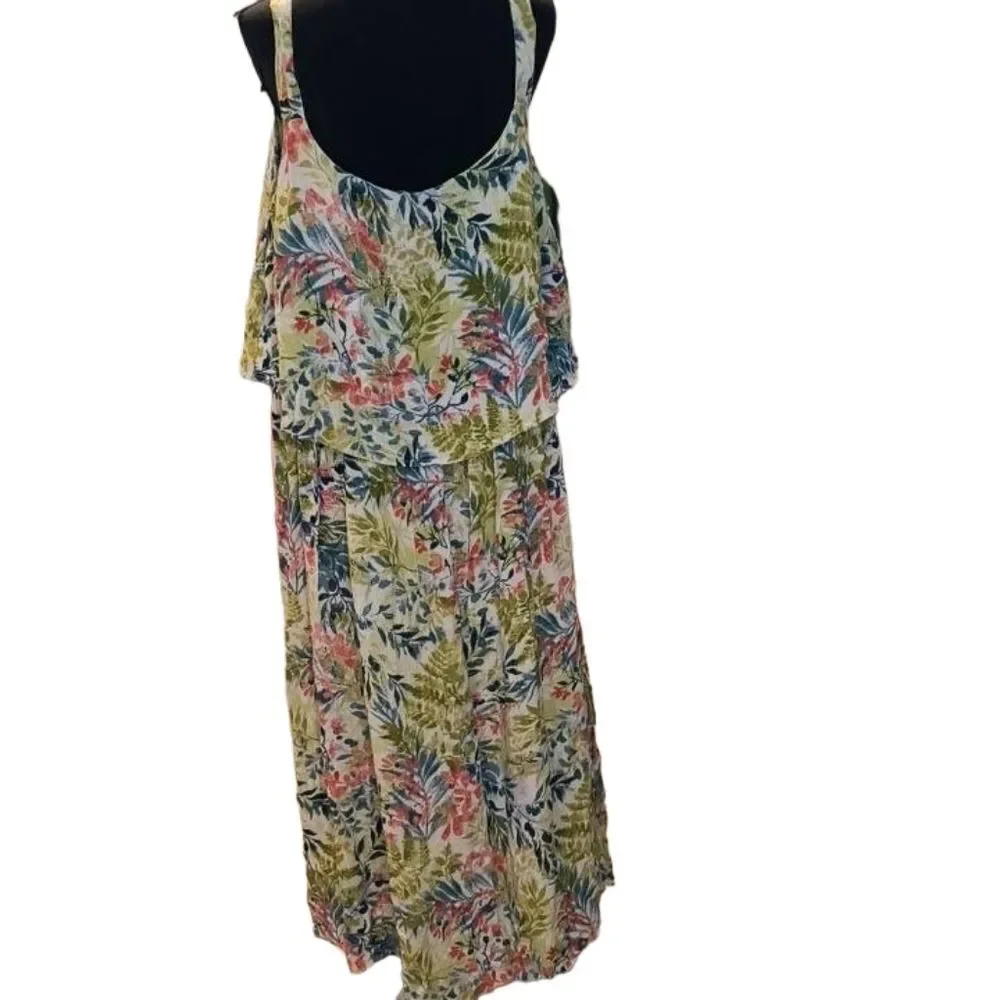 Woman Within 1X 22/24 Floral Maxi Dress - Picture 2 of 7